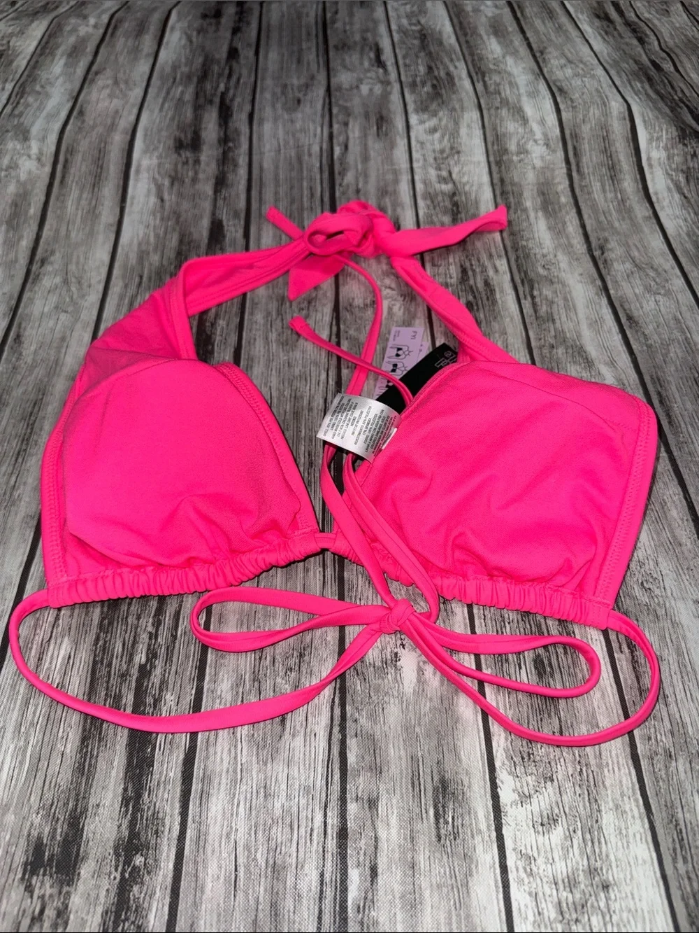 Wild Fable Women's Neon Pink Halter Bikini Top